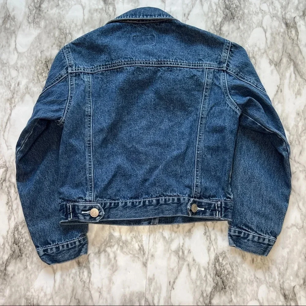 American Girl Denim Blue Jacket Girls Dark Wash Small